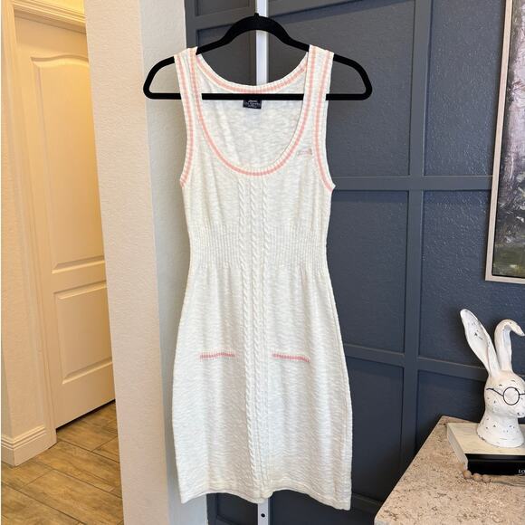 Le Tigre Dresses & Skirts - Le Tigre Womens Vintage White Cotton Knit Sleeveless Logo Dress Size XS